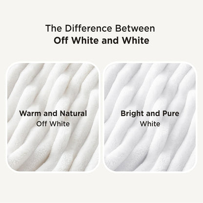 White Throw Blanket for Couch - Gentlesoft Cozy Soft Blankets for Women, Cute Small Fleece Throws for Girls, off White, 50X60 Inches