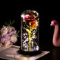 2021 Beauty and Beast Light Galaxy Rose Flower Glass Cover LED Battery Lamp Birthday Valentine'S Day Gift for Mom Mother'S Gift